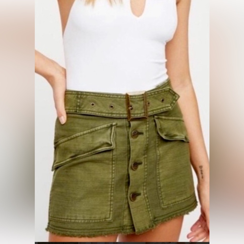 NWOT Free People denim mini skirt Size 2